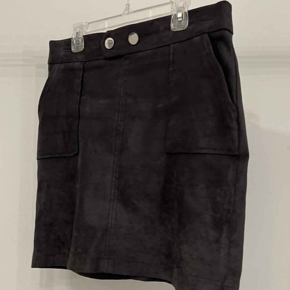 INC International Concepts suede mini skirt, dark grey, FREE shipping
